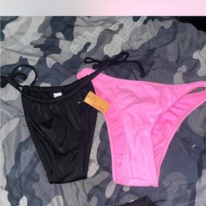 Black and Pink Bikini Bottoms